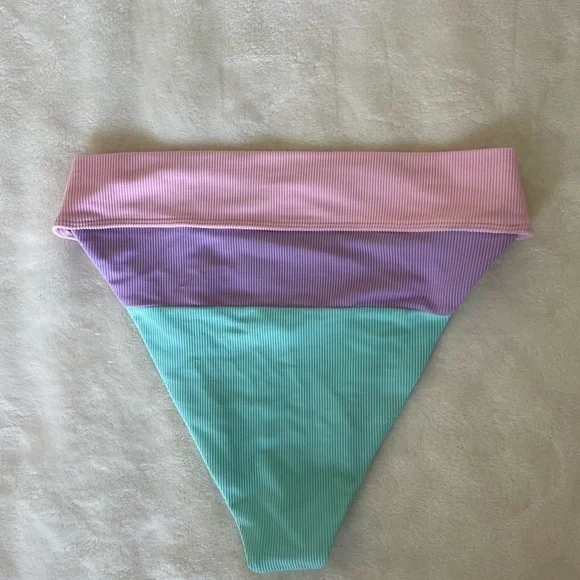 Beach Riot Alexis Pastel Pink and Mint Bikini Bottom